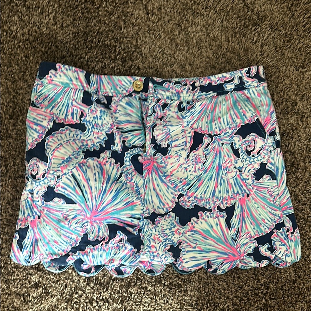 Lilly Pulitzer Blue Pink Seahorse Skort